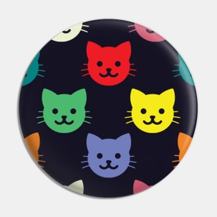 Colorful Kitty Cat Pattern Pin