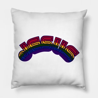 Jesus Colorful Text Pillow