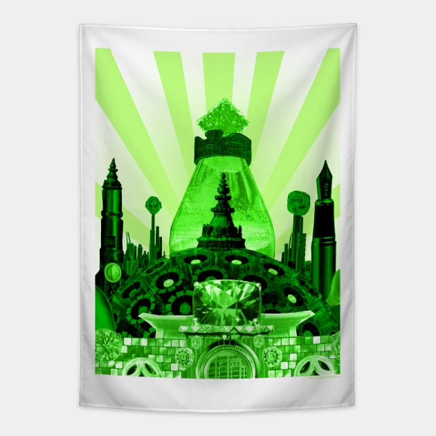 Behold, the Emerald City! Tapestry by SmearySoapbox