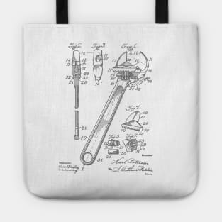 Wrench VINTAGE PATENT DRAWING Tote