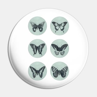 Vintage BUTTERFLIES mega sticker pack blue retro sketch edition Pin