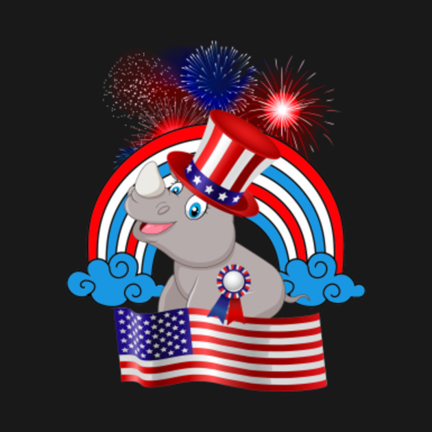 Disover Patriotic Rhinoceros Uncle Sam Hat Costume 4th of July Gifts - Patriotic Rhinoceros Uncle Sam Hat Cost - T-Shirt