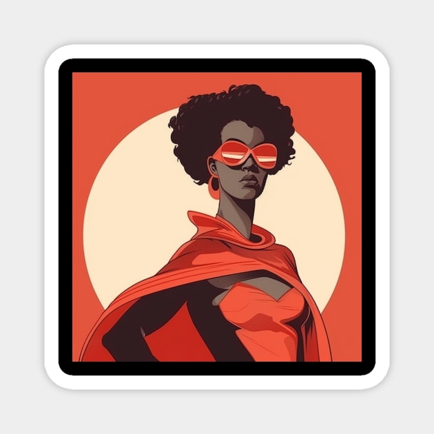 African Queen, Afro Superhero, Female Warrior, Black History Magnet by logiamerch