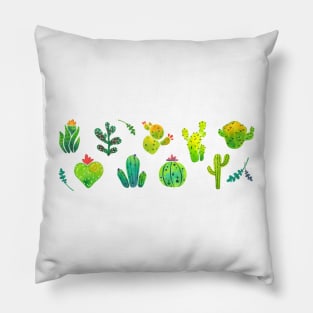 Watercolor Cacti (Cactus Pattern) Pillow