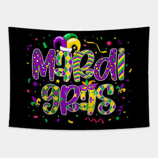 Funny Mardi Gras Parade Outfit Jester Hat Men Women Kids Tapestry