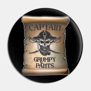 Captain grumpy pants Pin