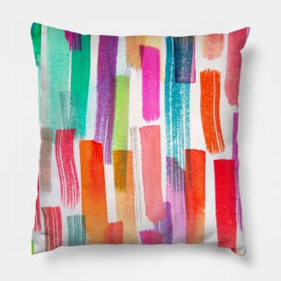 Pocket - Colorful Brushstrokes Multicolored Pillow