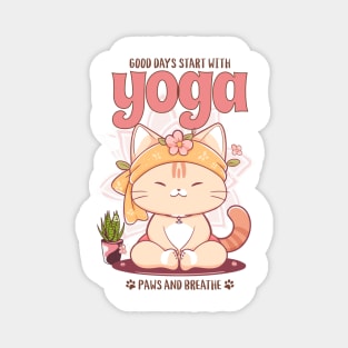 cat doing yoga Magnet