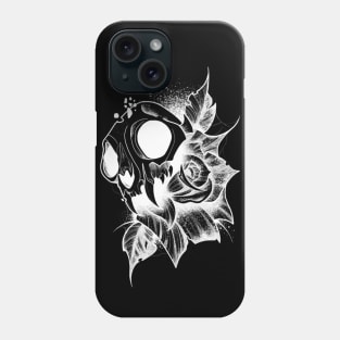 Skull And Rose (white version) Phone Case