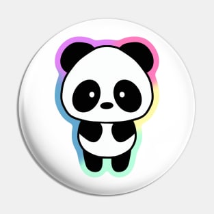 Cute Giant Panda with Rainbow Outline Pin