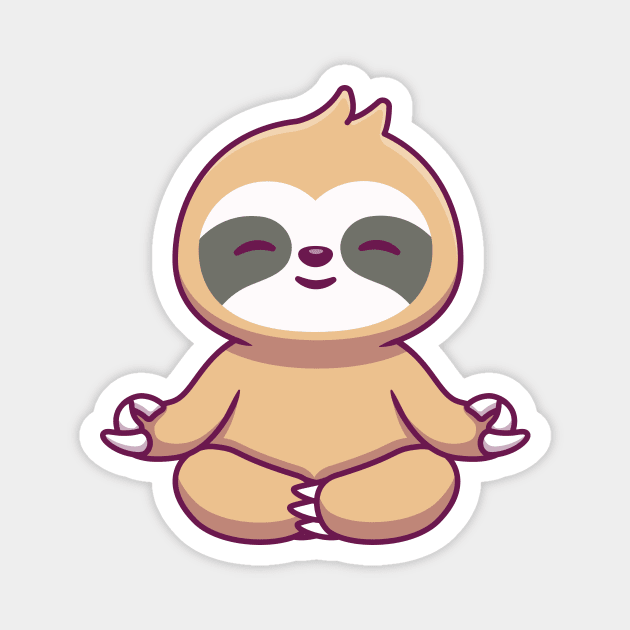 Cute Sloth Yoga Magnet by Catalyst Labs