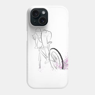 Bicycle rider girl watercolor pencil art, girl on bike, watercolor fashion art, bicycle art Phone Case