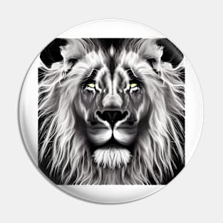 BLACK AND WHITE LION Pin