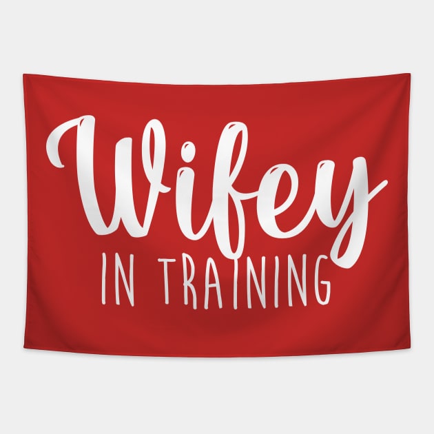 Hubby and Wifey  - Couples Shirt - Couples Tee - Hubby in Training Tee | Wifey in Training Tees - Couples Shirt Gifts - Couples Tee Gifts Tapestry by WaltTheAdobeGuy