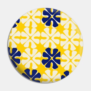 simple yellow, blue and white pattern flowers Pin