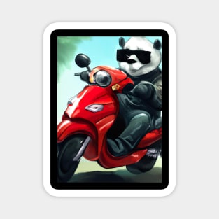 Motorcycle Panda Magnet