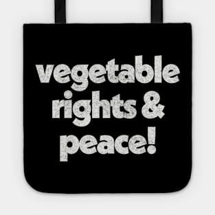 Vegetable Right & Peace / Neil Pye Retro Faded Style Design Tote