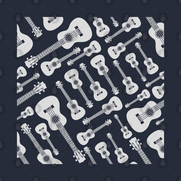 Ukulele Seamless Pattern Dark Theme by nightsworthy