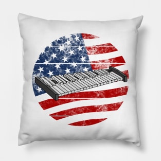 Xylophone USA Flag Xylophonist Percussionist Musician 4th July Pillow