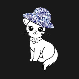 cat with batik hat T-Shirt