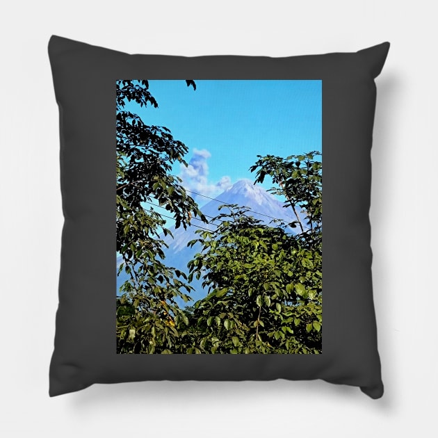 Fire, active volcano Pillow by DAVT