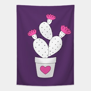 cactus in the pot with pink flowers Tapestry