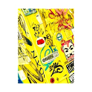 Street Yellow Graffiti Sticker Tag NYC T-Shirt