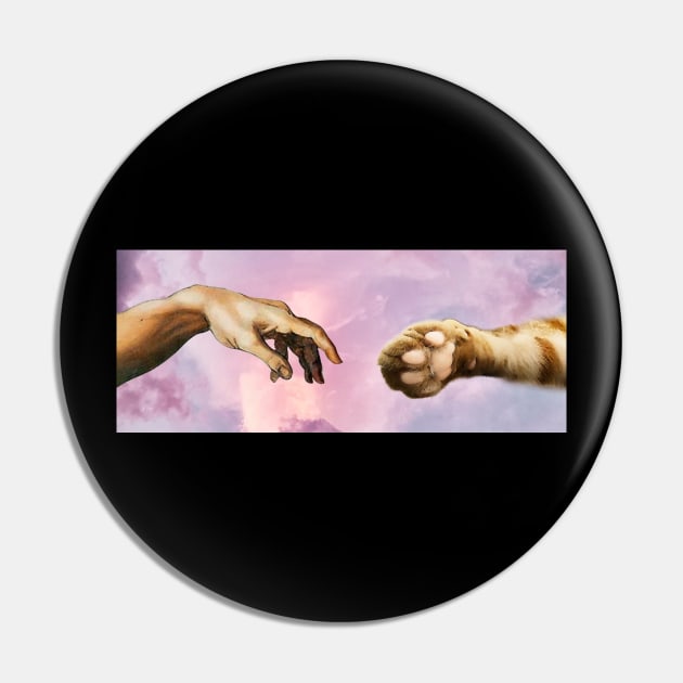 The Creation of Catam Cat Paw Human Hand Cat Paw Pin TeePublic