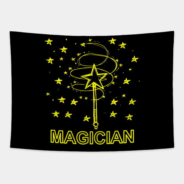 Magician Magician Magic Abracadabra Magical Tapestry by SpruchBastler