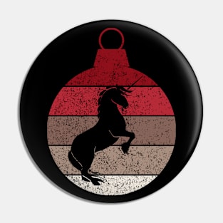 Unicorn Faux Christmas Decoration Retro Vintage Holiday Design Pin