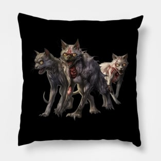 Cursed Trio: The Unholy Feline Awakening Pillow