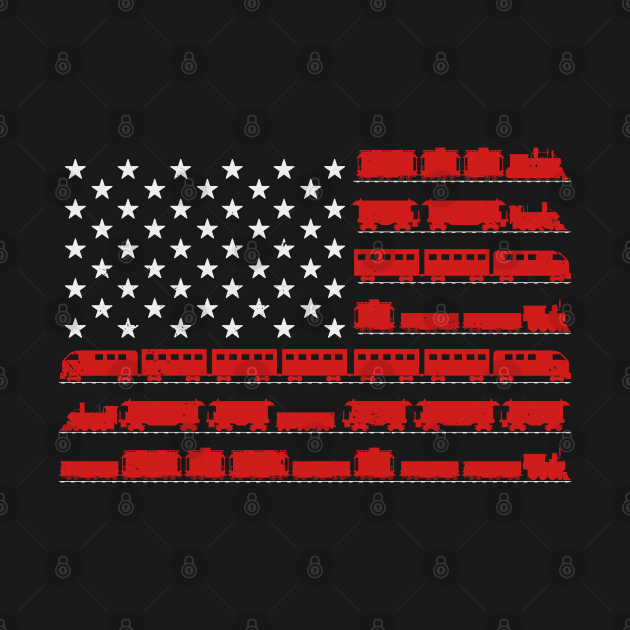 Train Patriotic American Railroad Model Trains Enthusiast by Tom´s TeeStore