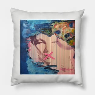 Spray Painting Colorful Chihuahua CollageArt Pillow