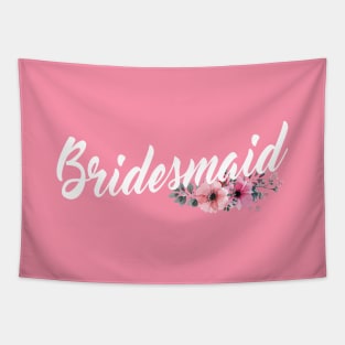 Simple and Elegant Bridesmaid Floral Calligraphy Tapestry