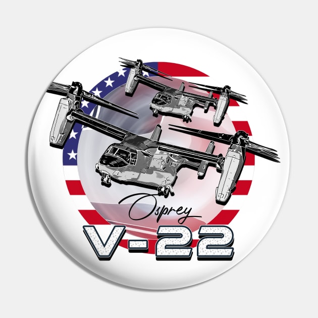 V-22 Osprey Aircraft Helicopter Pin by aeroloversclothing