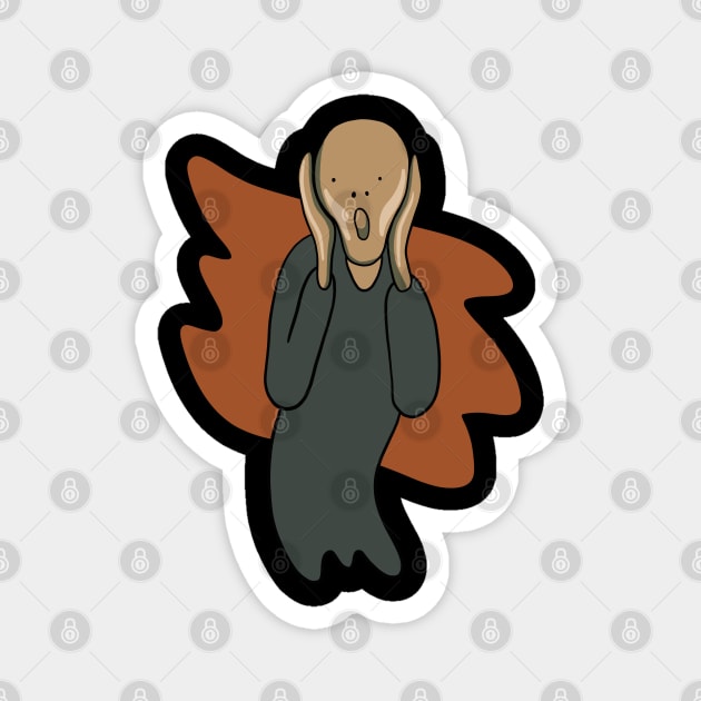 Edvard Munch Scream Isolated Minimal Magnet by isstgeschichte