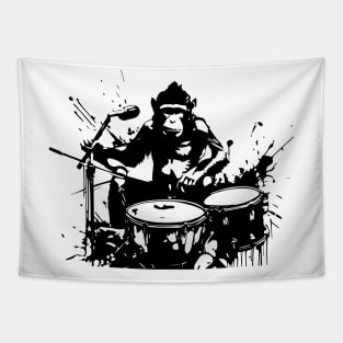 monkey playing the drums Tapestry