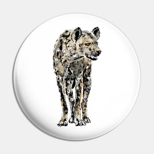 Spotted Hyena Watercolor Artwork for Hyena Fans Pin