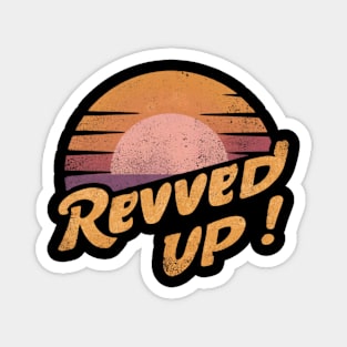 Revved Up Retro Sunset Design Magnet