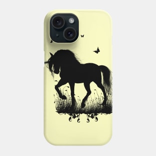 Beautiful unicorn with flying dragon in the sky Phone Case