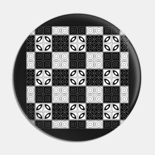 Black and White Modern Abstract Pattern Pin