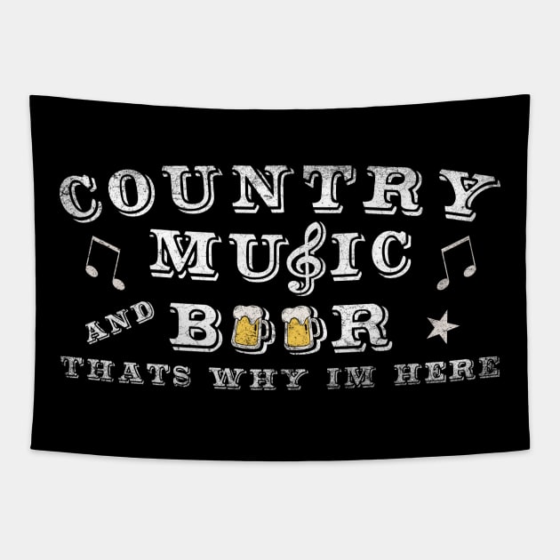 Country Music And Beer Tapestry by Nifty T Shirts