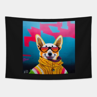 Funny Hip-hopper Corgi Tapestry