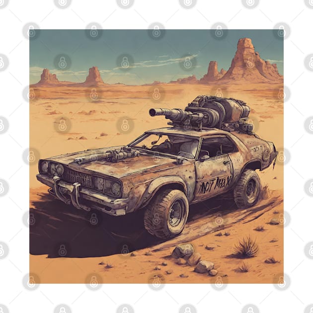 Powerful Fighter Car In Desert by Abeer Ahmad