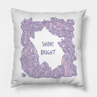 Shine Bright - Geometric Crystal Illustration Pillow