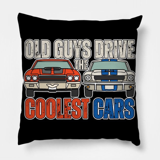 Old Guys Muscle Car for Classic Car Lovers Pillow by JB.Collection