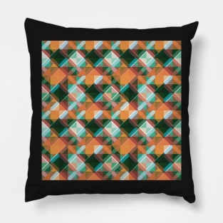 Psychedelic Geometric Orange & Green Pillow