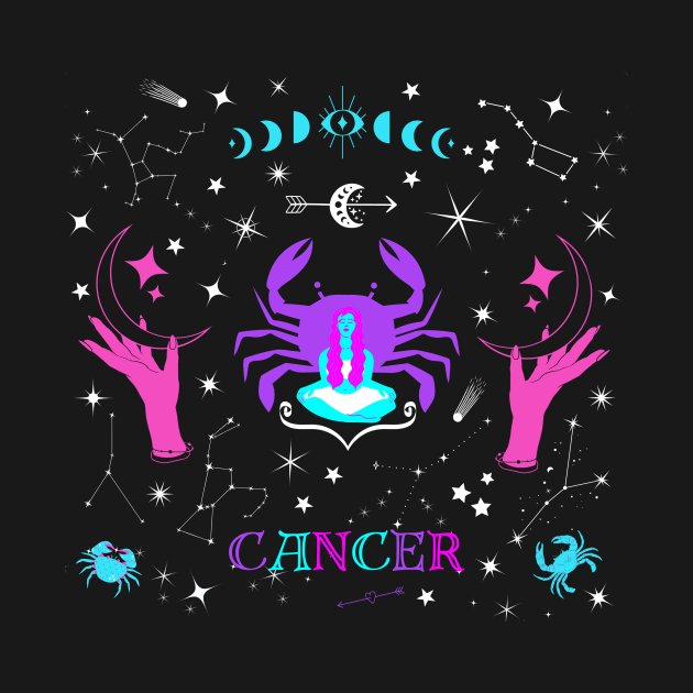 Cancer Zodiac Sign by Pink Syrup Workshop