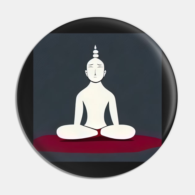 Illustration of a Buddhist Monk Meditating for Mental Clarity and Mindfulness Pin by SubtleSplit