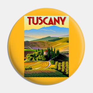 Vintage Travel Poster - Tuscany Pin